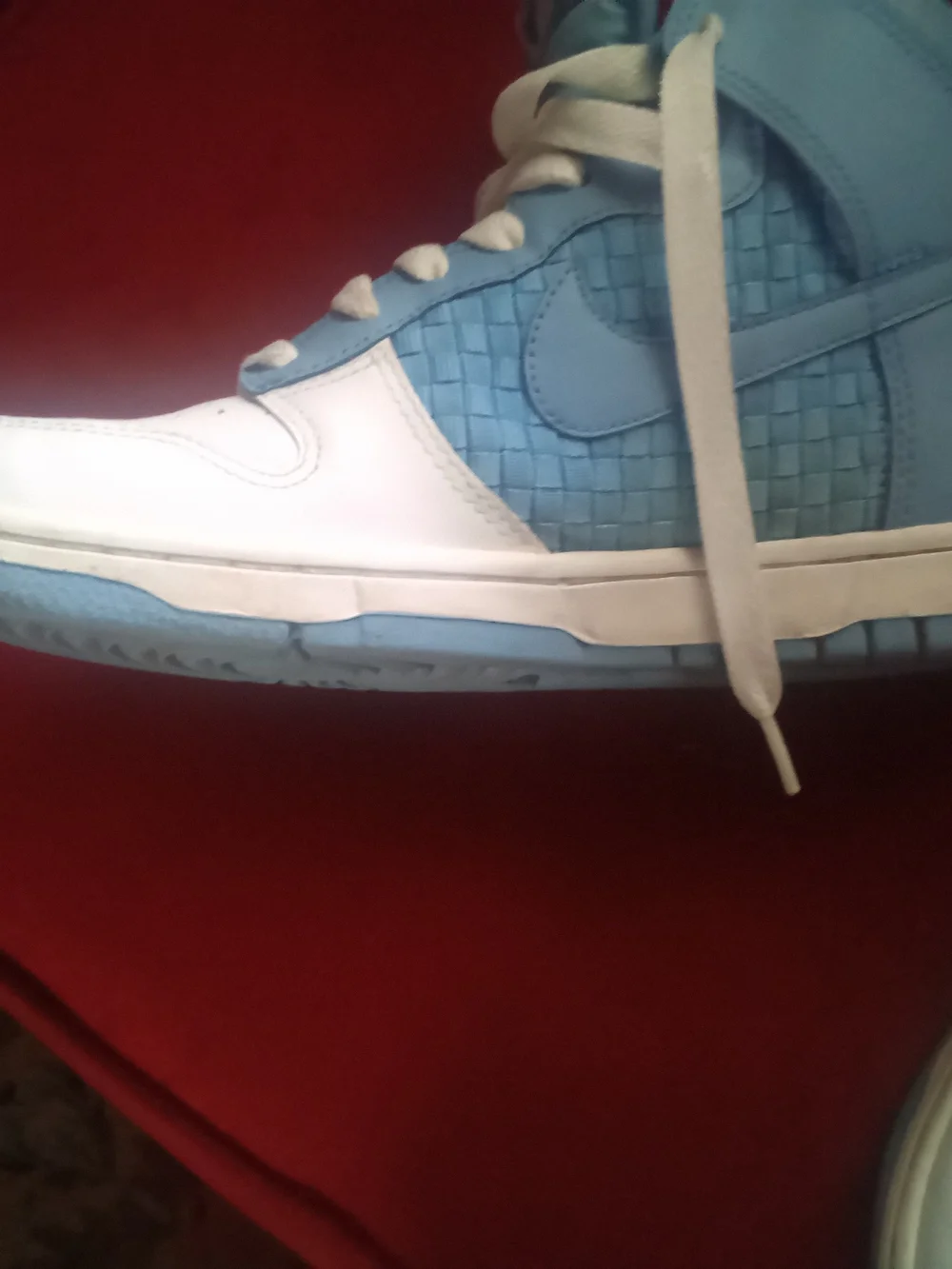 Nike Kids High-Top Sneakers in Light Blue and White